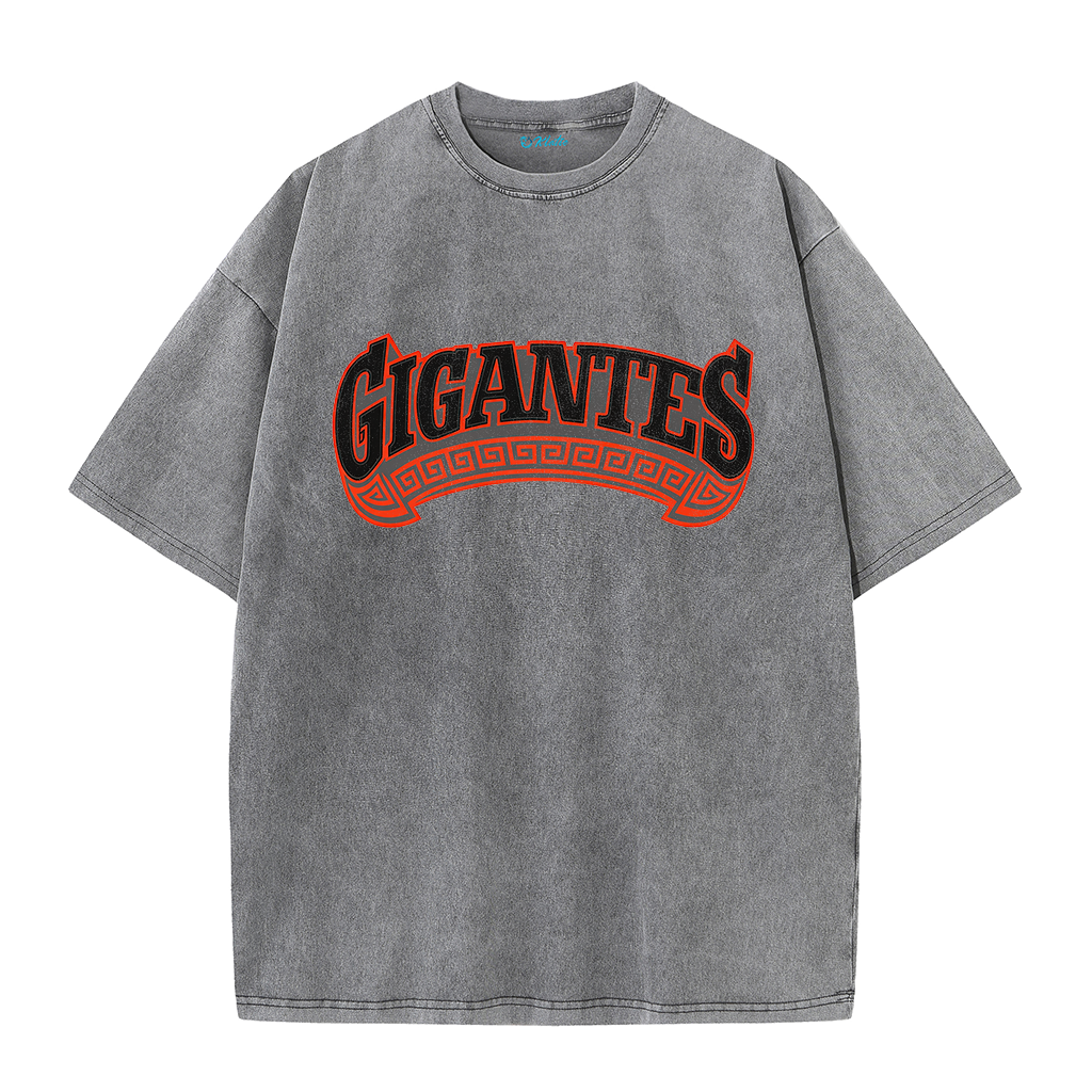 Graffiti Number Graphic Washed T-Shirt – Double-Sided Vintage Streetwear Cotton Tee