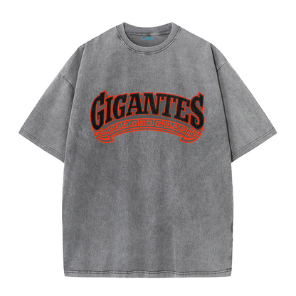 Graffiti Number Graphic Washed T-Shirt – Double-Sided Vintage Streetwear Cotton Tee