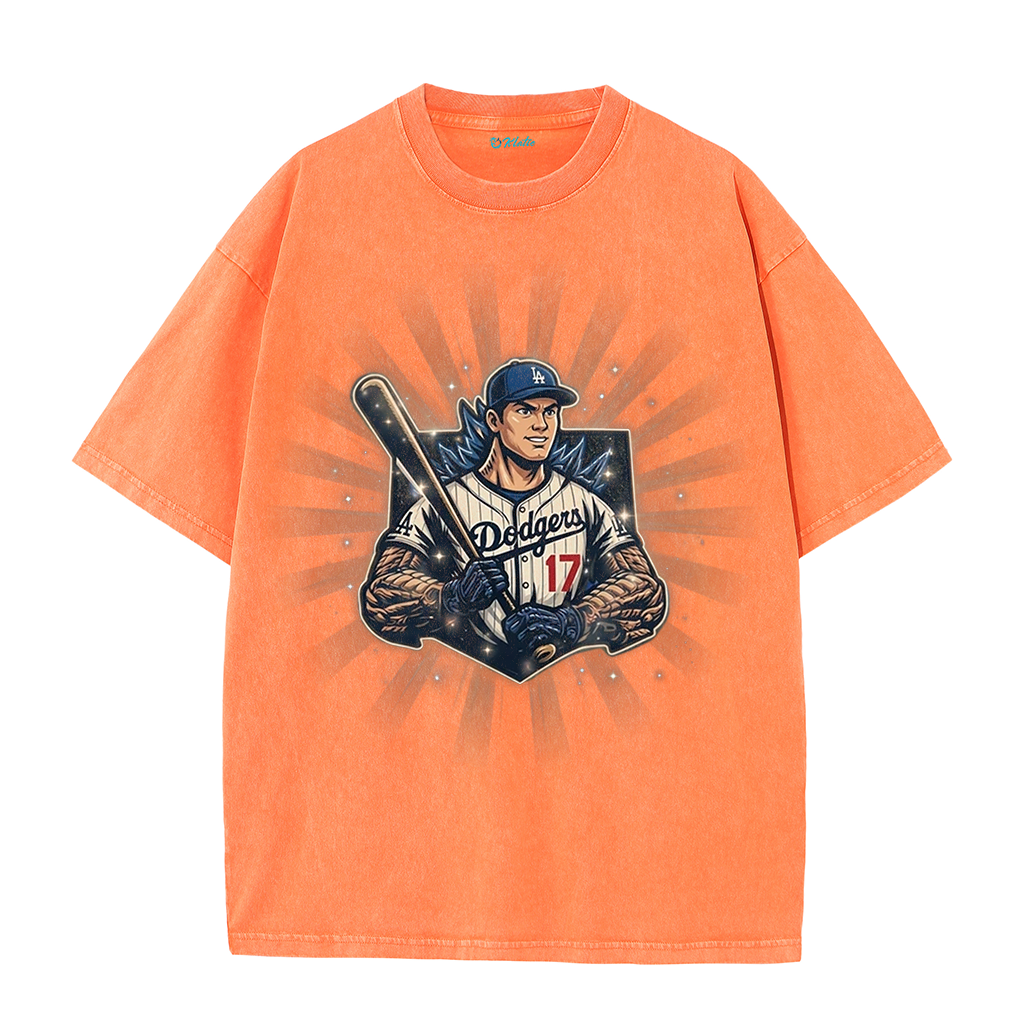 Los Angeles Vintage Baseball Player Illustration T-Shirt