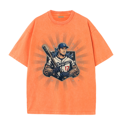 Los Angeles Vintage Baseball Player Illustration T-Shirt
