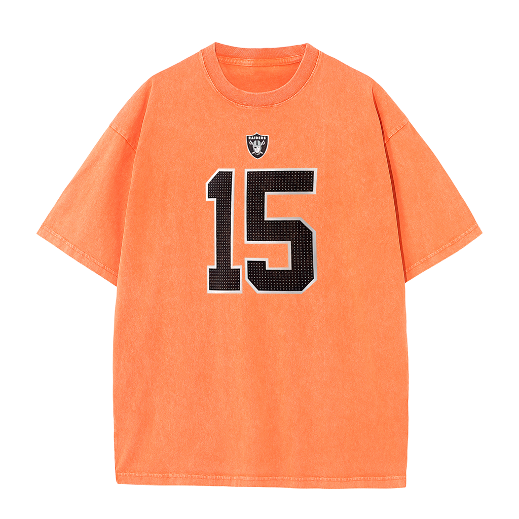 Vegas Vintage Washed Player Style Graphic T-Shirt