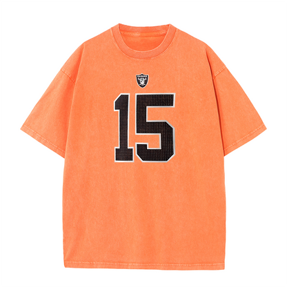 Vegas Vintage Washed Player Style Graphic T-Shirt
