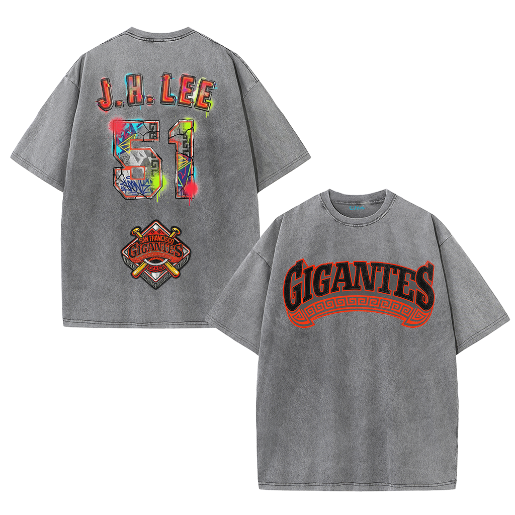 Graffiti Number Graphic Washed T-Shirt – Double-Sided Vintage Streetwear Cotton Tee