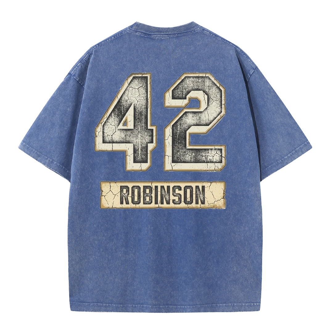 Vintage Washed LA 42 Robinson Graphic T Shirt