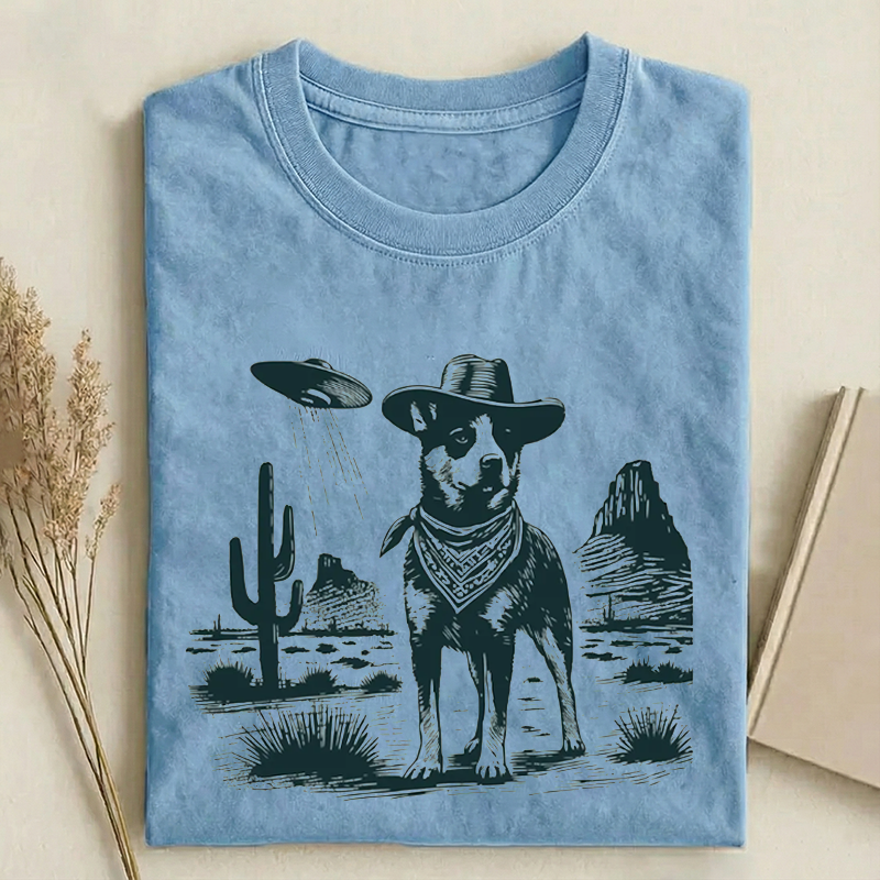 Vintage Australian Cattle Dog UFO T-shirt