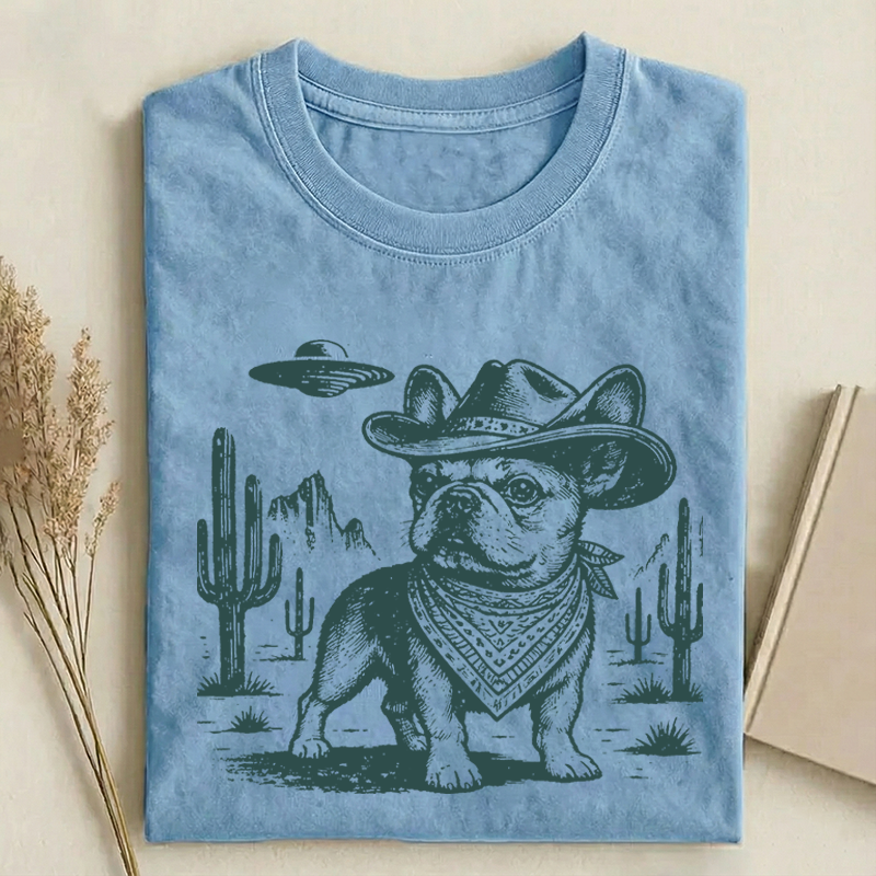 French Bulldog Ufo Cowboy T-shirt