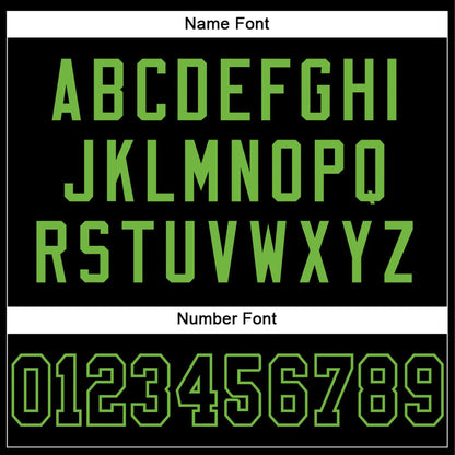 Black Black - Neon Green Mesh Custom Football Jersey