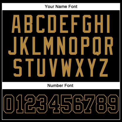 Black Black-Old Gold Mesh Custom Football Jersey
