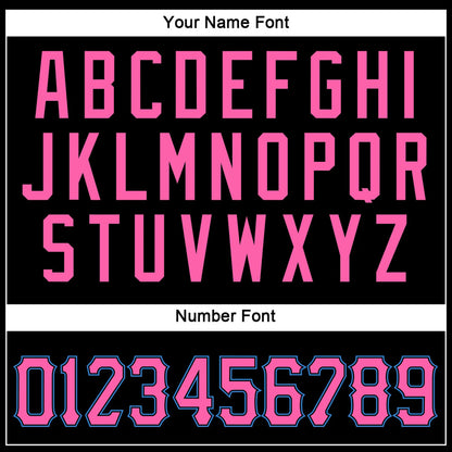 Black Pink-Powder Blue Mesh Custom Football Jersey