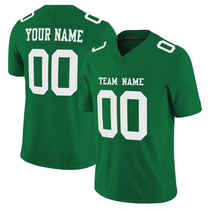 Kelly Green White Mesh Custom Football Jersey