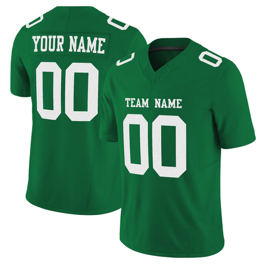 Kelly Green White Mesh Custom Football Jersey