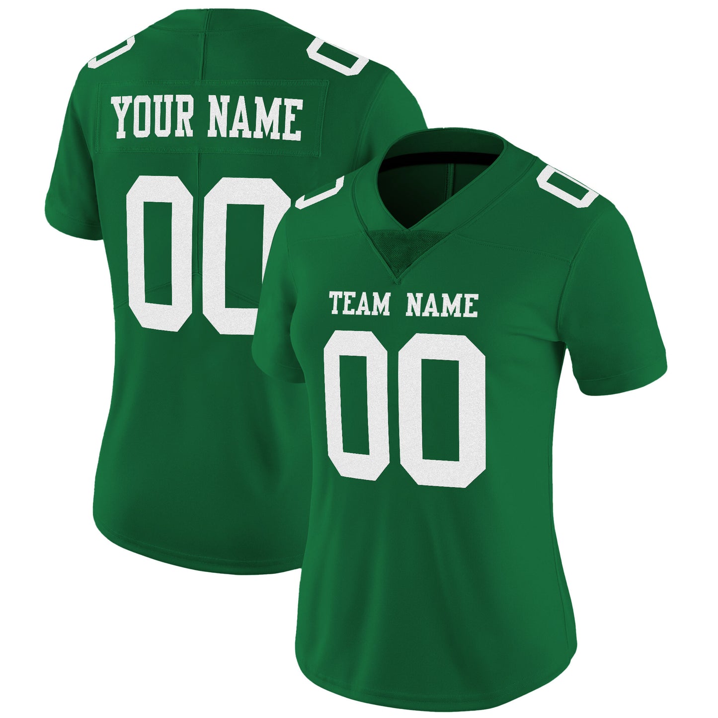 Kelly Green White Mesh Custom Football Jersey