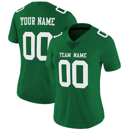 Kelly Green White Mesh Custom Football Jersey