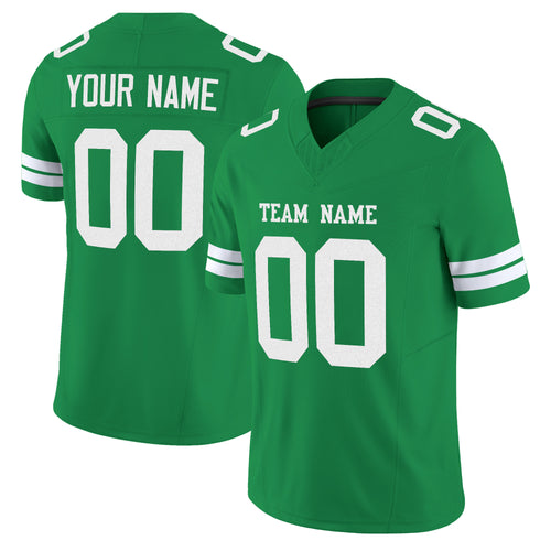 Grass Green White Mesh Custom Football Jersey