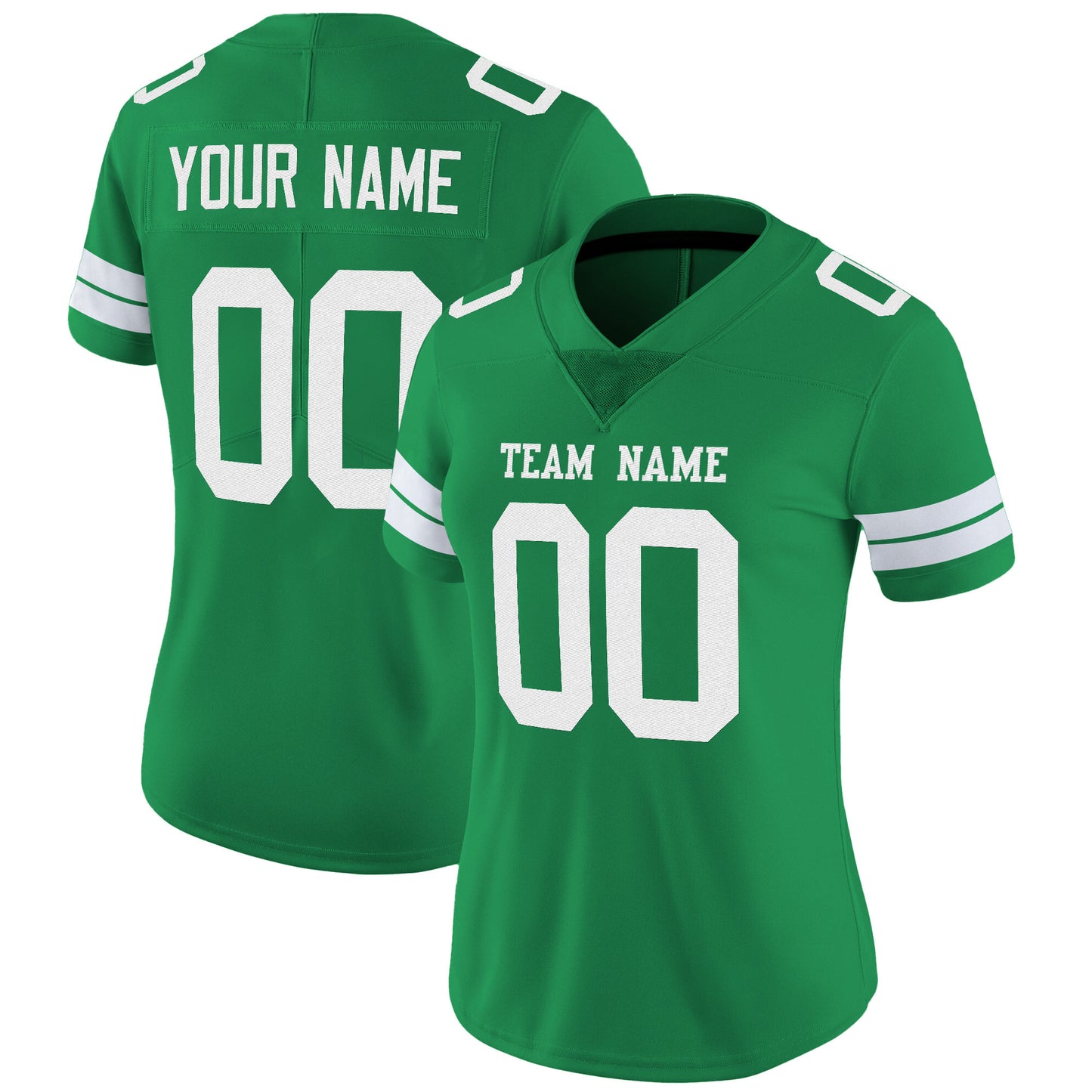 Grass Green White Mesh Custom Football Jersey