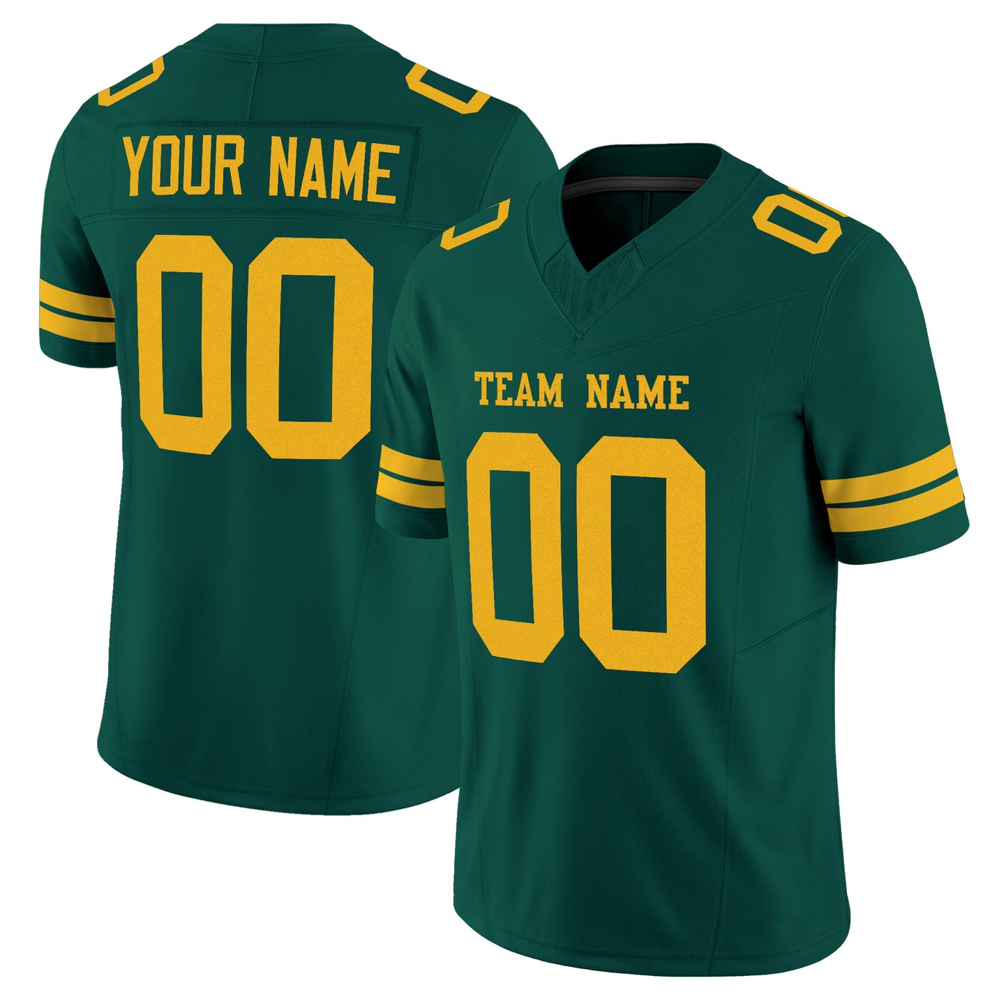 Green Gold Mesh Custom Football Jersey