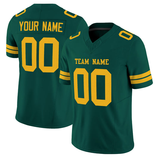 Green Gold Mesh Custom Football Jersey