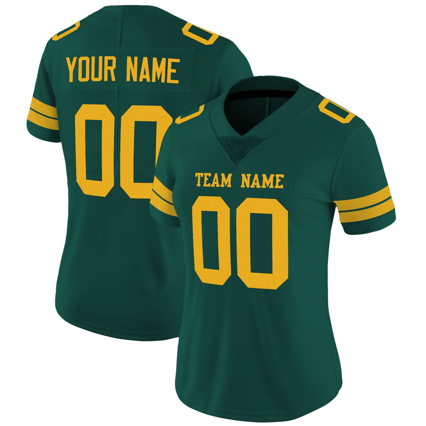 Green Gold Mesh Custom Football Jersey