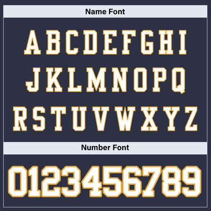 Navy White-Gold Mesh Custom Football Jersey