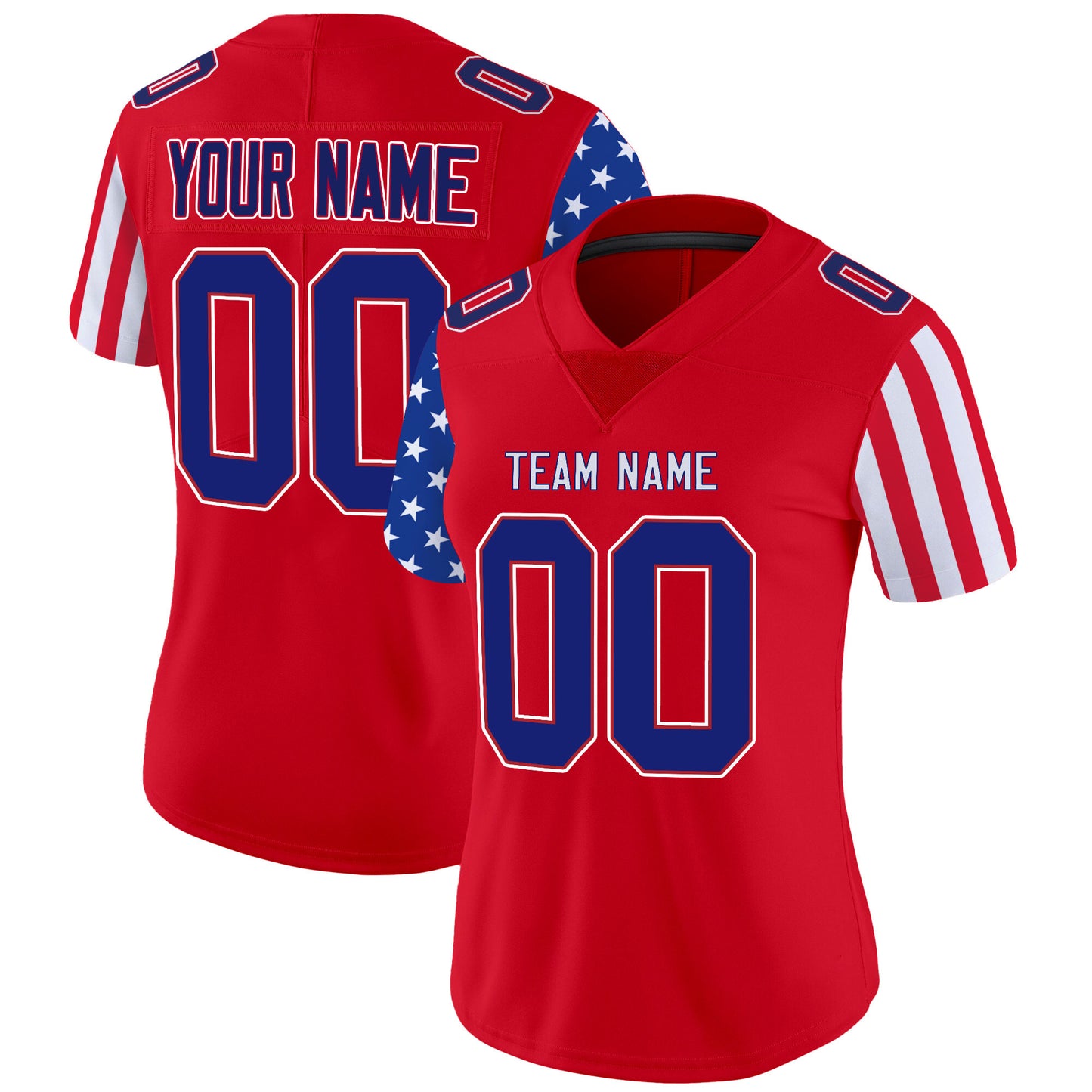 Red Royal American Style Custom Football Jersey