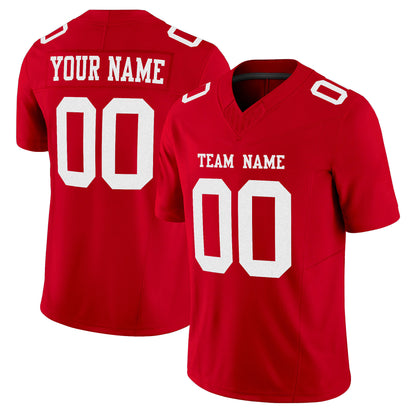 Red White Mesh Custom Football Jersey