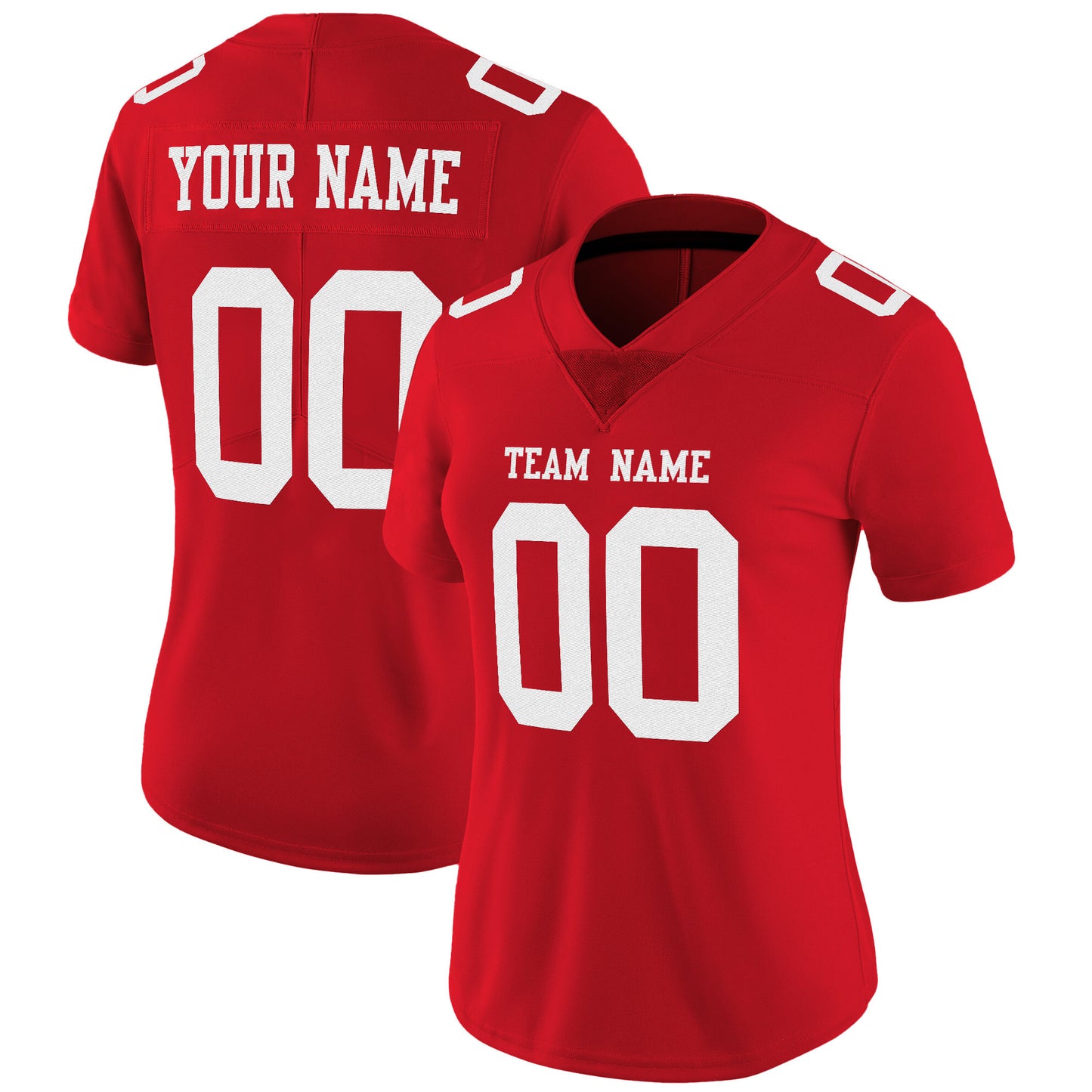 Red White Mesh Custom Football Jersey