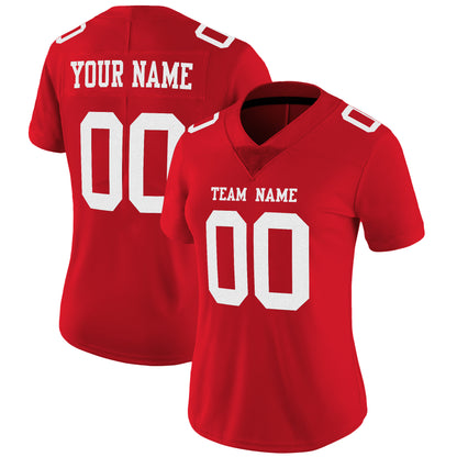 Red White Mesh Custom Football Jersey