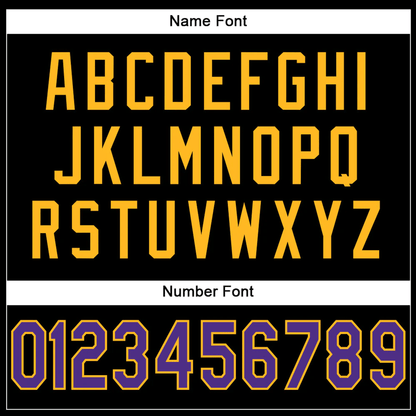 Black Purple-Gold Mesh Custom Football Jersey