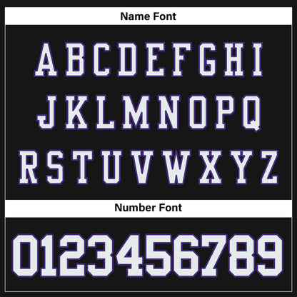 Black White-Purple Mesh Custom Football Jersey