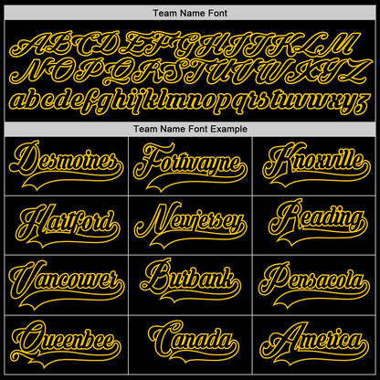 Black Black-Gold Custom Hockey Jersey
