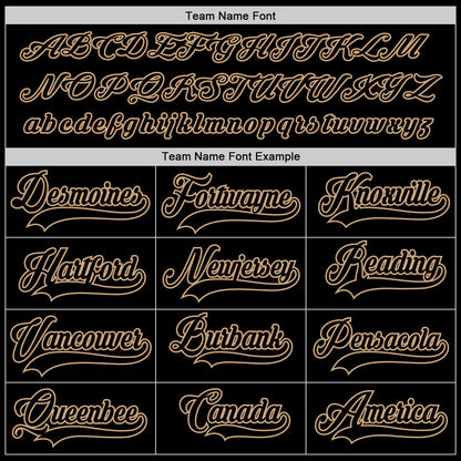 Black Black-Old Gold Custom Hockey Jersey