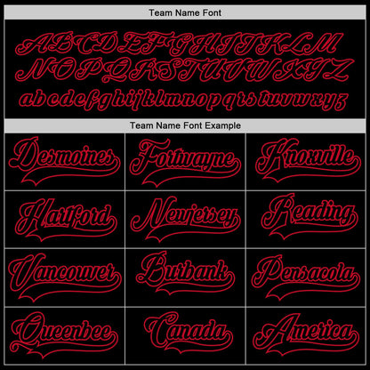 Black Black-Red Custom Hockey Jersey