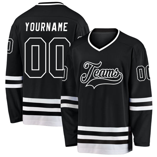 Black Black-White Custom Hockey Jersey