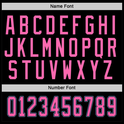 Black Pink-Light Blue Custom Hockey Jersey