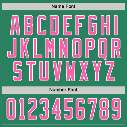 Kelly Green Pink-White Custom Hockey Jersey