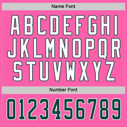 Pink Green-White Custom Hockey Jersey
