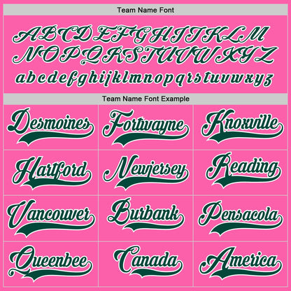 Pink Green-White Custom Hockey Jersey