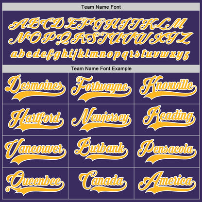 Purple Gold-White Custom Hockey Jersey