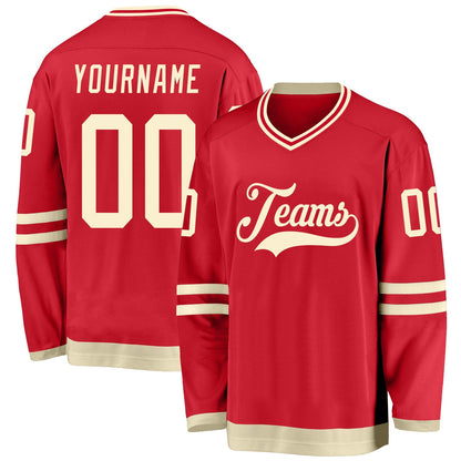 Red Cream Custom Hockey Jersey
