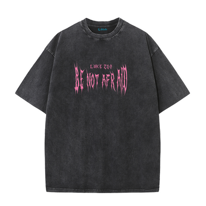 Fear Not Seraphim Vintage Washed T-Shirt – Six-Wing Angel Faith Graphic Oversized Tee