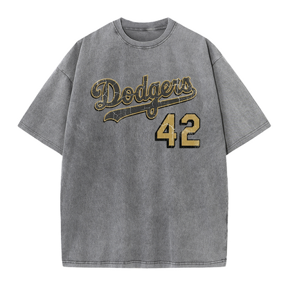Vintage Washed LA 42 Robinson Graphic T Shirt