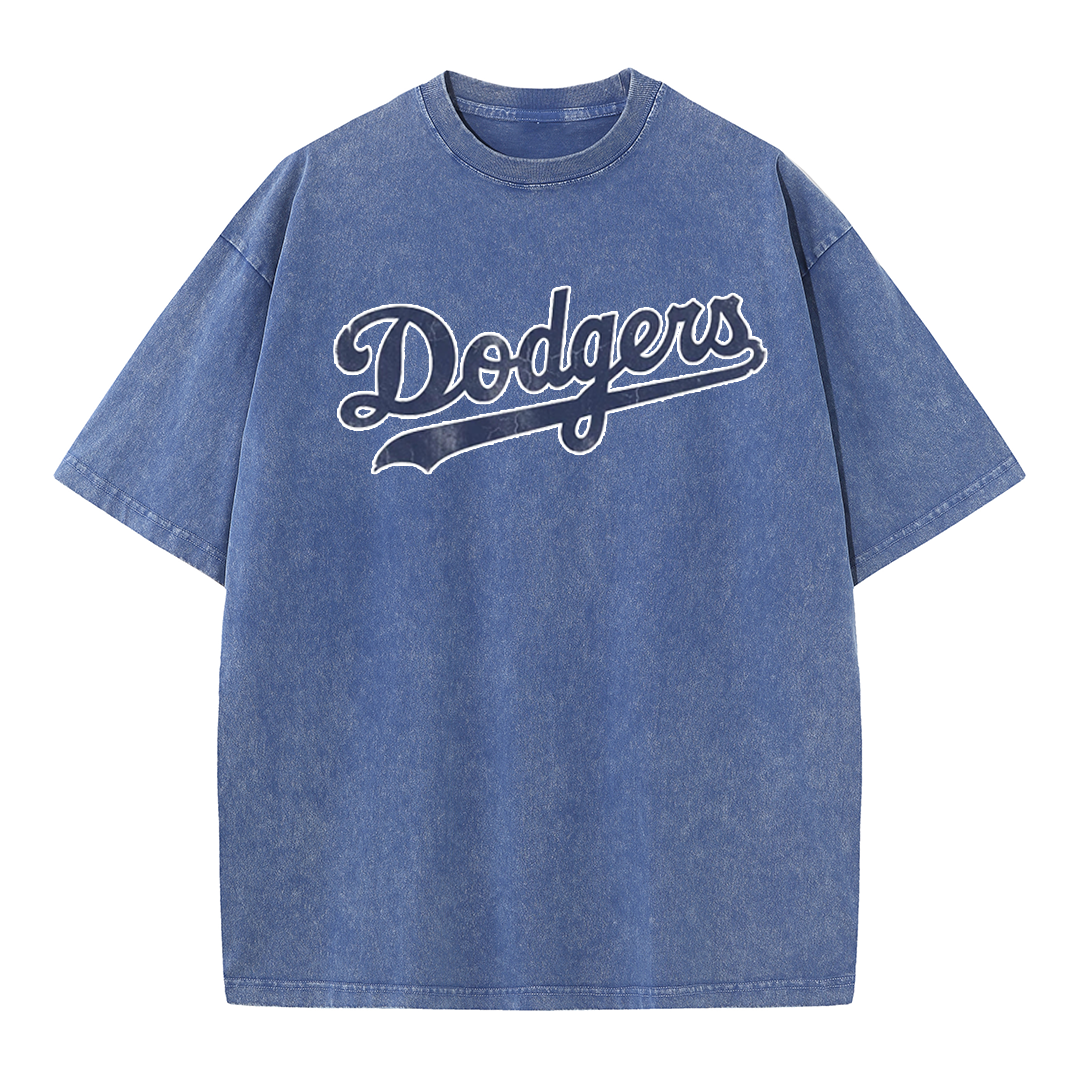Vintage Washed LA Blue Script 42 Player Graphic T Shirt