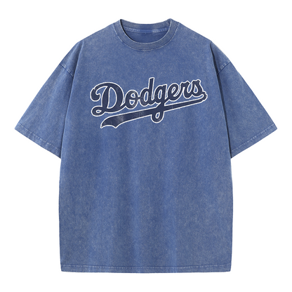 Vintage Washed LA Blue Script 42 Player Graphic T Shirt