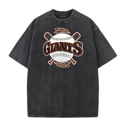 Vintage Washed Baseball Graphic T-Shirt – Crossed Bats Streetwear Tee