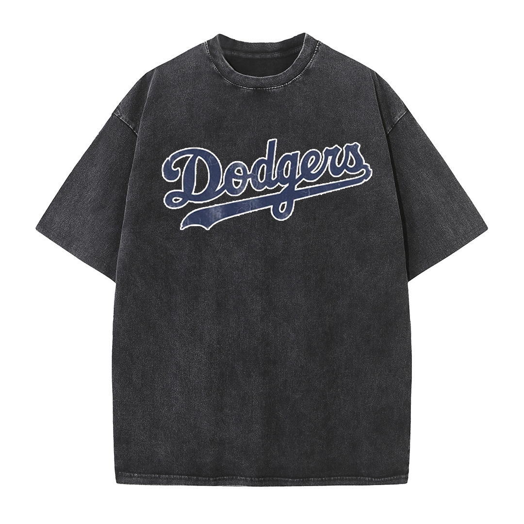 Vintage Washed LA Blue Script 42 Player Graphic T Shirt