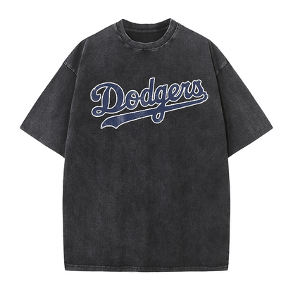 Vintage Washed LA Blue Script 42 Player Graphic T Shirt