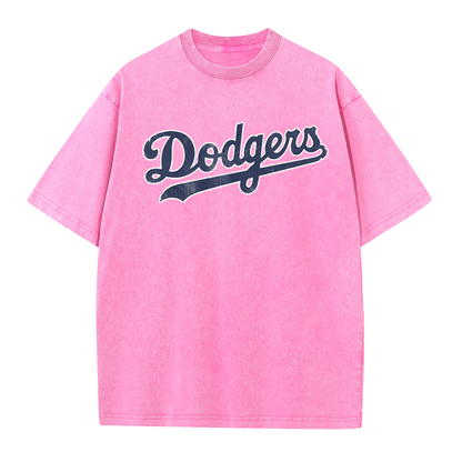 Vintage Washed LA Blue Script 42 Player Graphic T Shirt