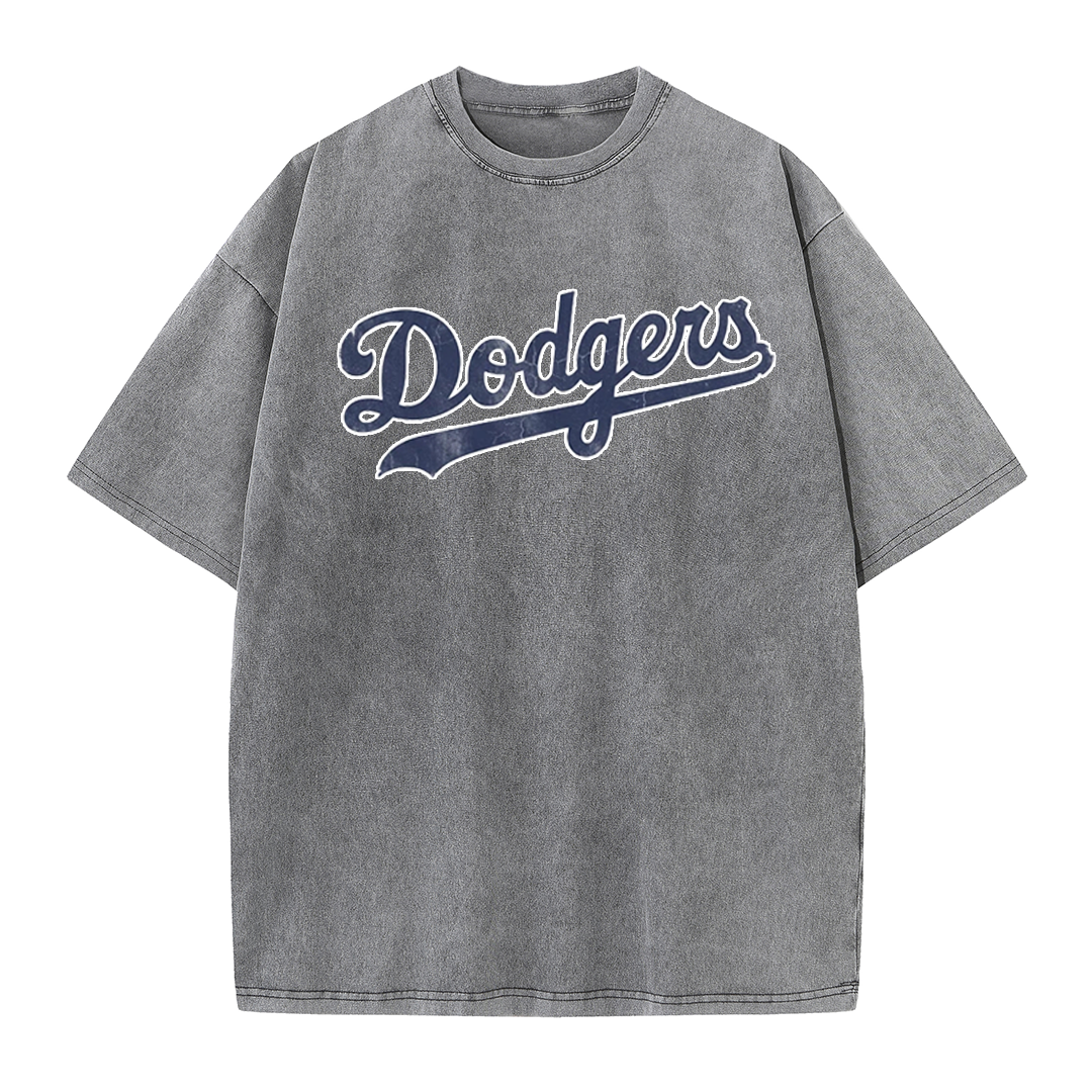 Vintage Washed LA Blue Script 42 Player Graphic T Shirt