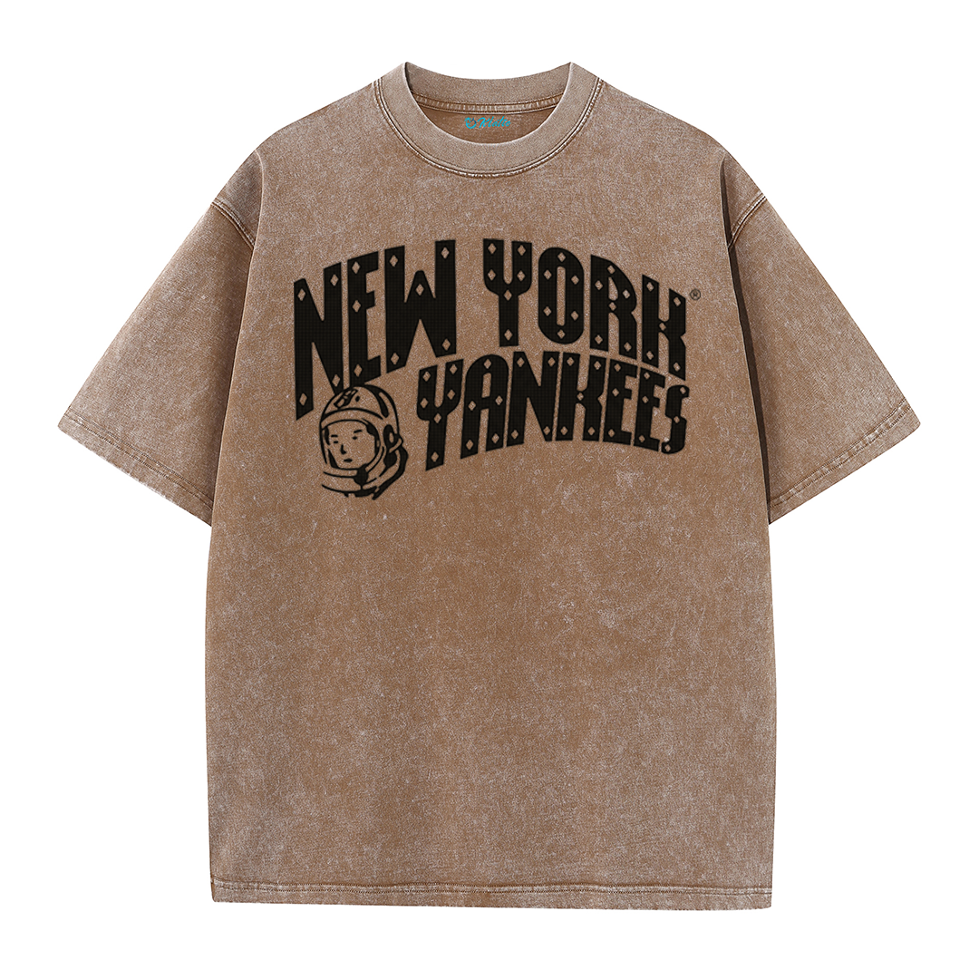 New York Baseball Legacy Tee – Retro Trophy Print Washed Cotton T-Shirt