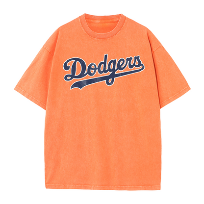 Vintage Washed LA Blue Script 42 Player Graphic T Shirt